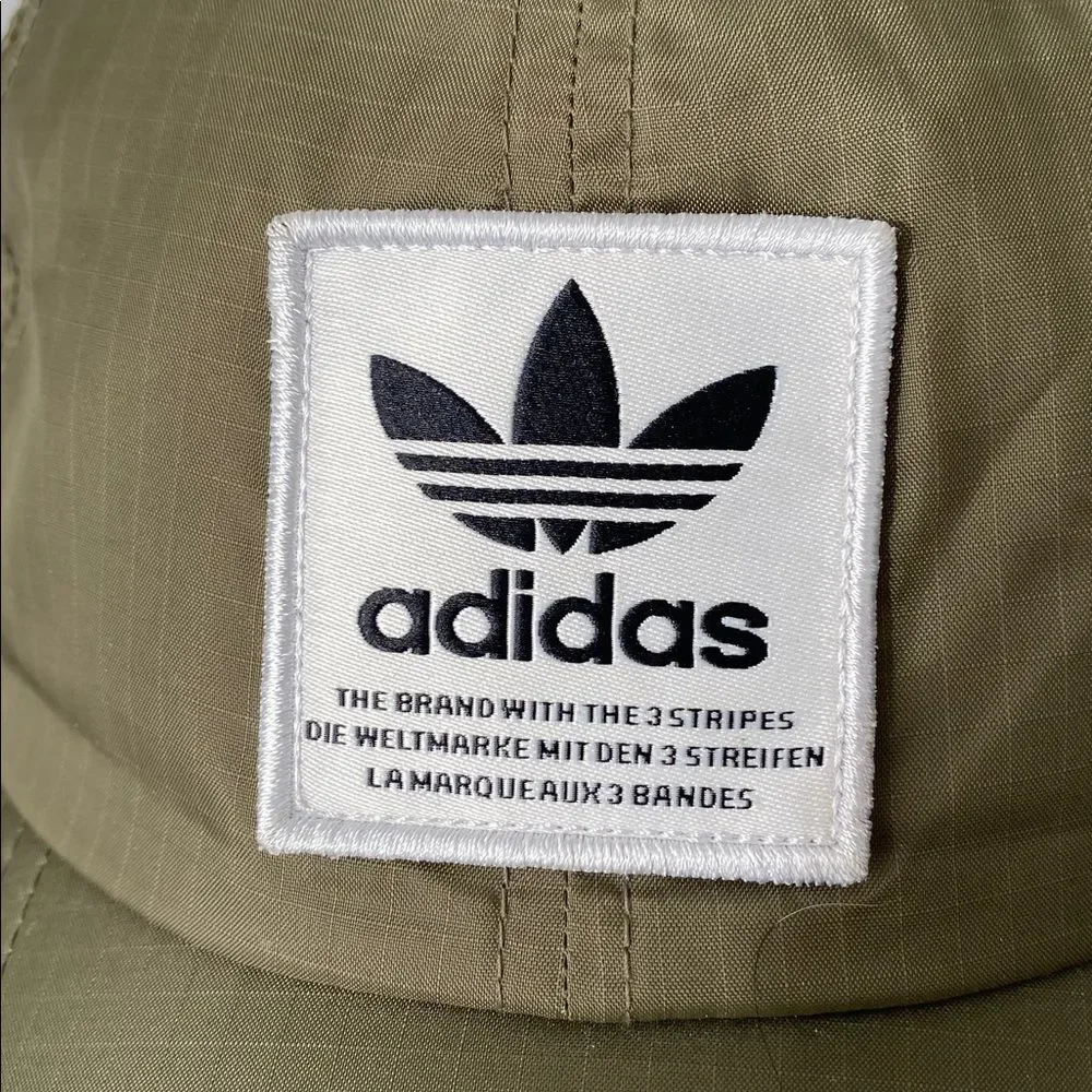 Adidas Original Olive Military Green Cap Logo Patch OS Unisex Nylon Street